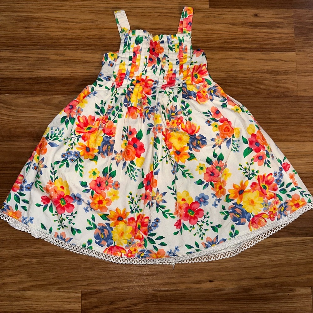 Shabby Chic Floral Kids Dress - Multicolor